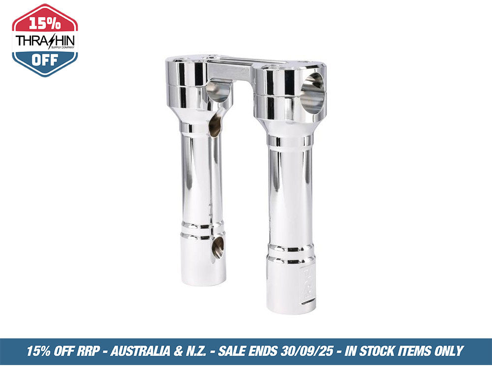 6in. Hole Shot Risers – Chrome. Fits 1in. Handlebar