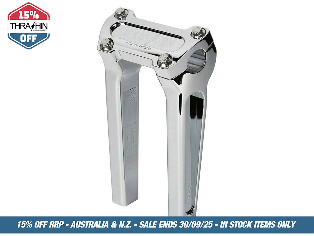 8in. Straight Thrashin Risers – Chrome. Fits 1in. Handlebar