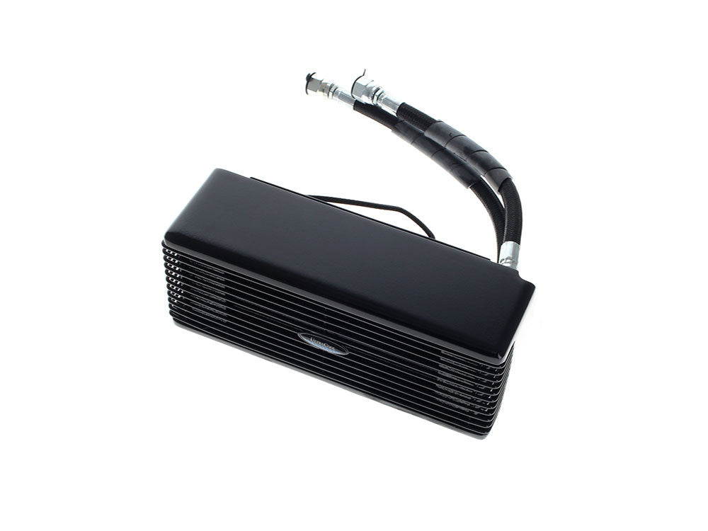 Fan Assisted Low Mount Oil Cooler Kit – Gloss Black. Fits Dyna 1993-2017