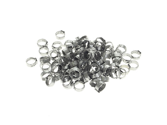 5/8in. Stepless Ear Clamps – Pack of 100. Size range is 13.2mm to 15.7mm