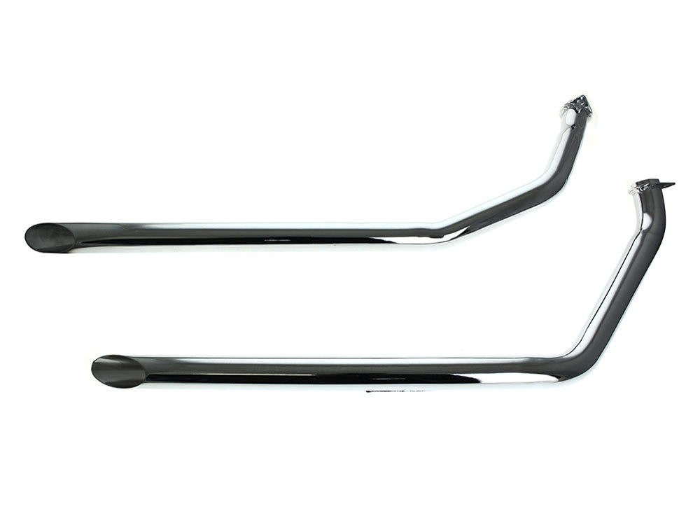 Slash Cut 1-3/4in. Drag Pipes – Chrome. Fits 4Spd FX 1971-1984