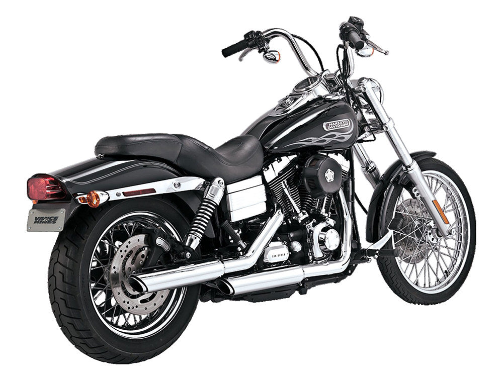 3in. Twin Slash Slip-On Mufflers – Chrome. Fits Dyna 1995-2017