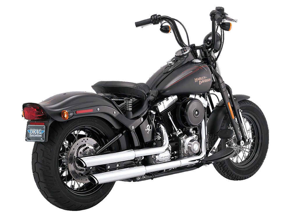 3in. Twin Slash Slip-On Mufflers – Chrome. Fits Softail Deluxe 2007-2017, Blackline 2012-2013, Softail Slim 2013-2017, Cross Bones 2008-2011 & Fat Boy S 2016-2017.