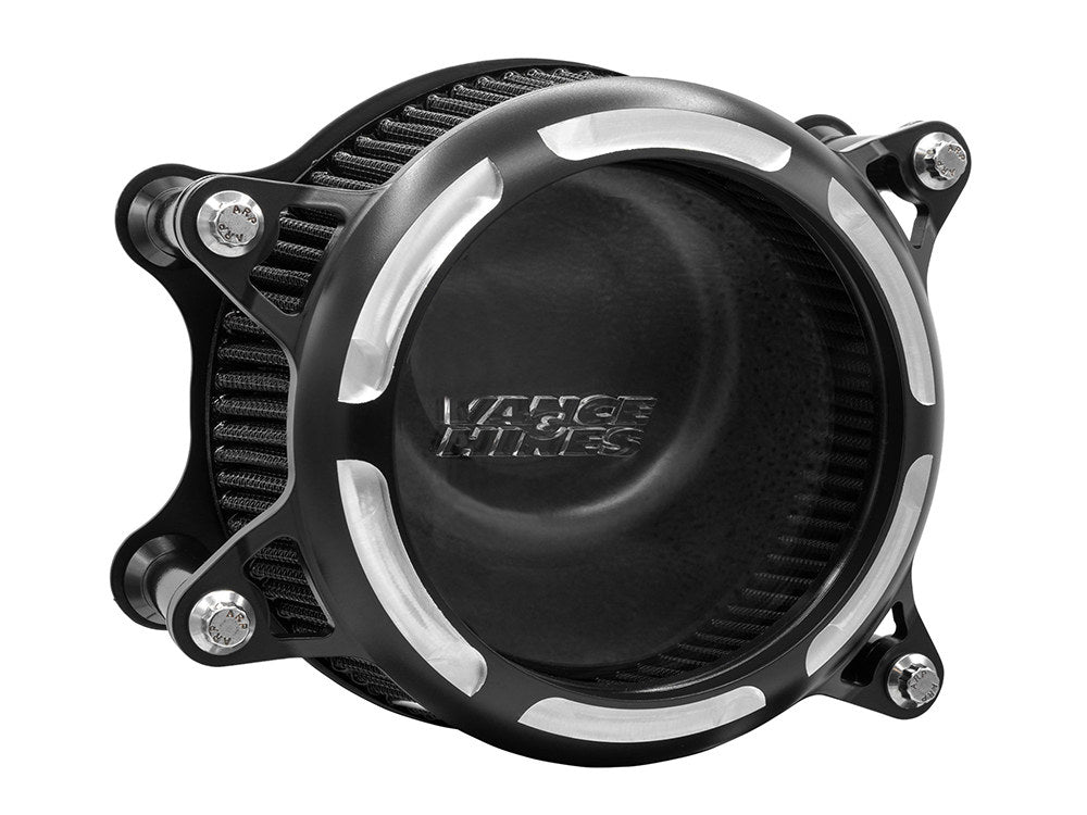 VO2 Insight Air Cleaner Kit – Black Contrast. Fits Softail 2000-2015, Dyna 1999-2017, Touring 1999-2007 with CV Carb or Cable Operated Delphi EFI