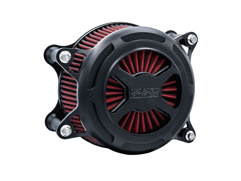 VO2 X Air Cleaner Kit – Wrinkle Black. Fits Touring 2017-2024 & Softail 2018-2024