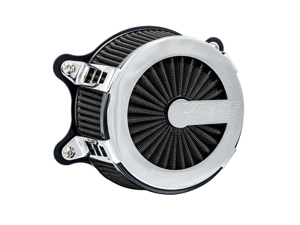VO2 Cage Fighter Air Cleaner Kit – Chrome. Fits Touring 2017-2024 & Softail 2018-2024