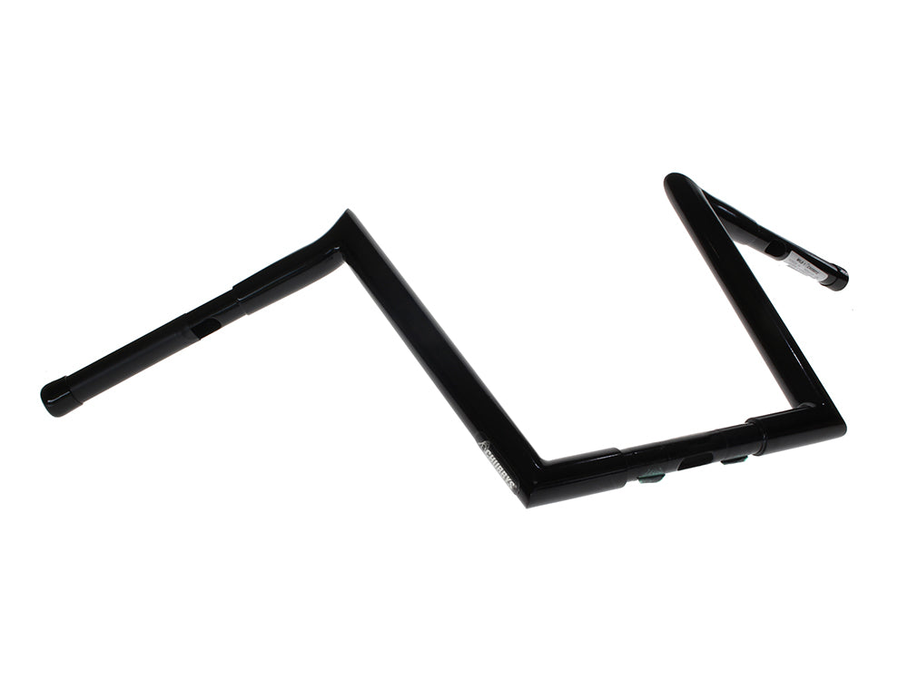 12in. x 1-1/4in. Chubby Hooked Ape Hanger Handlebars – Gloss Black.