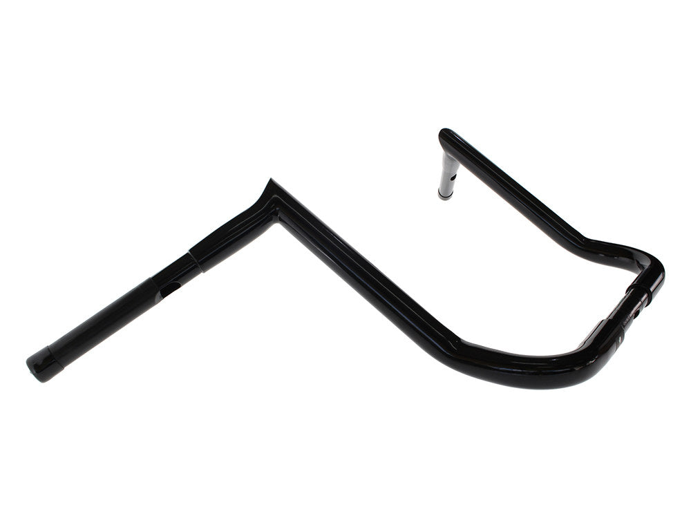14in. x 1-1/4in. Chubby Bagger Hooked Ape Hanger Handlebar – Gloss Black. Fits Ultra Models 1996-2024 and Street Glide 1996-2023