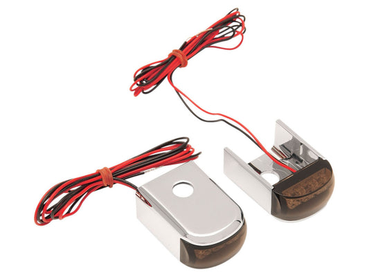 Strut Light Kit with Red Run/Brake & Amber Turn Signal – Chrome. Fits Dyna 1991-2005