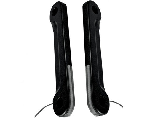 Front Turn Signal Indicator Strips with Smoked Lens & Amber LED’s – Black. Fits Street Glide 2006-2023