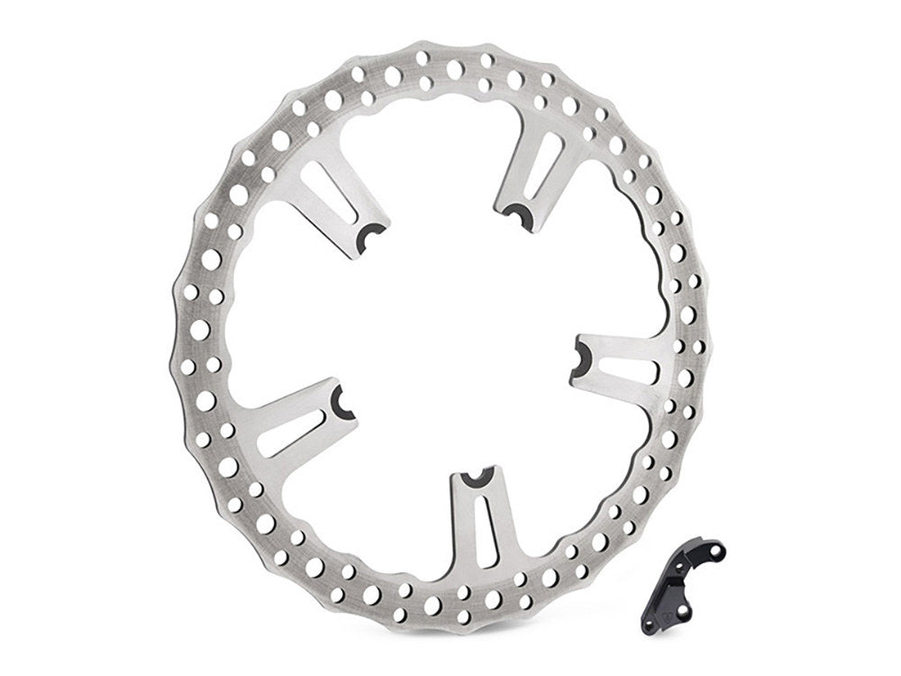 15in. Left Hand Front Jagged Big Brake Disc Rotor. Fits Dyna 2006-2017 with OEM Cast Wheel.