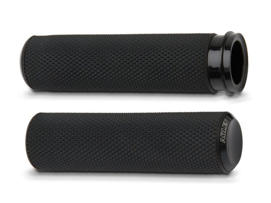 Knurled Fusion Handgrips – Black. Fits H-D 2008up with Throttle-by-Wire.