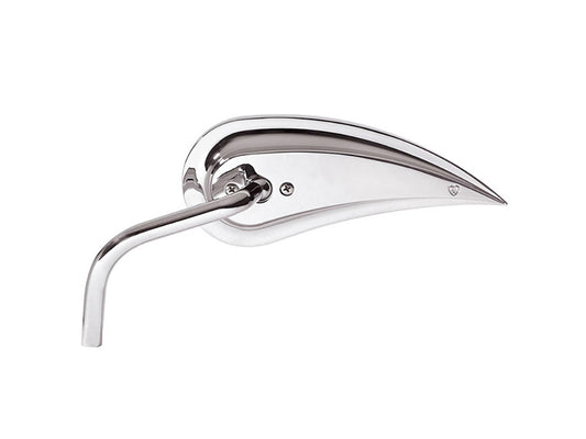 Rad III Teardrop Mirror with Steel Stem – Chrome. Fits Left.