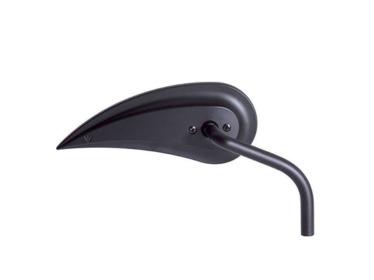 Rad III Teardrop Mirror with Steel Stem – Black. Fits Right.