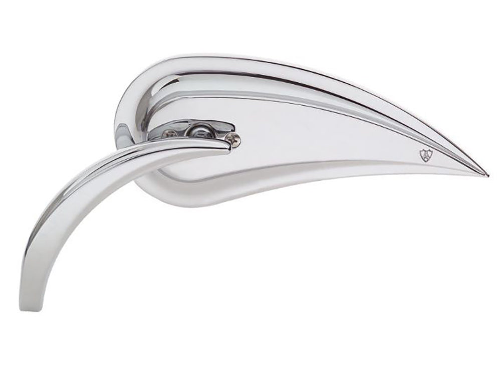 Rad III Teardrop Mirror with Die-Cast Stem – Chrome. Fits Left.