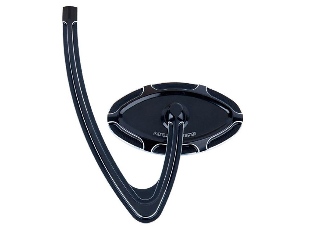 Beveled Mirror with Hanger Stem – Black. Fits Left.