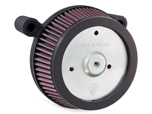 Stage 1 Big Sucker Air Cleaner Kit – Black. Fits Sportster 1988-2021 with EFI or CV Carburettor. Requires Round Air Cleaner Cover.
