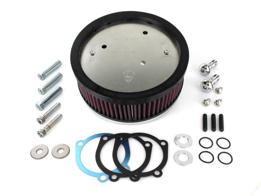 Stage 1 Big Sucker Air Cleaner Kit – Natural. Fits Sportster 1988-2021 with EFI or CV Carburettor. Re-Uses Stock Oval 2 Bolt Cover.