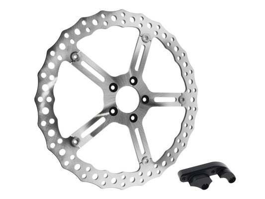 15in. Left Hand Front Jagged Big Brake Disc Rotor – Stainless Centre. Fits Softail Street Bob, Breakout & Low Rider 2018up & Standard 2020up.