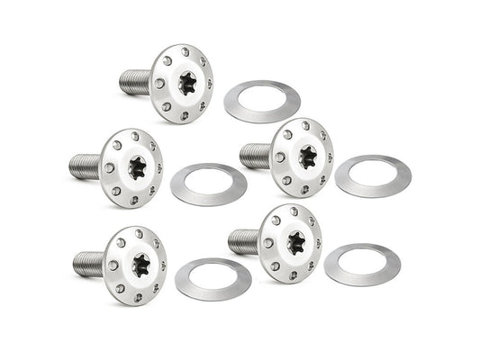 Titanium Holeshot Front Brake Rotor Bolts – Polished. Fits Street Glide & Road Glide 2024up with Spoke Mounted Disc, Sportster S 2021up & Pan America 2021up with Cast Mag Wheel