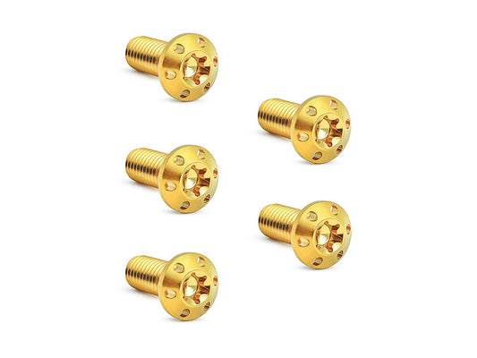 Titanium Front Disc Rotor Bolts – Gold. Fits H-D Big Twin 1984up & Sportster 1984-2021