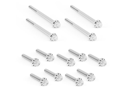 Titanium 12-Point Primary Cover Bolt Kit – Polished. Fits Softail 2018up Non-240 Tyre Models