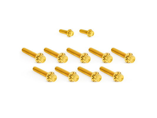 Titanium 12-Point Cam Cover Bolt Kit – Gold. Fits Most Touring 2017-2024 & Softail 2018-2024