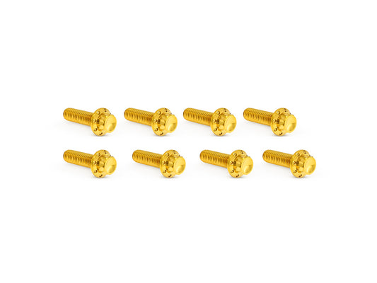 Titanium 12-Point Tappet Cover Bolt Kit – Gold. Fits Softail 2000up, Touring 1999up & Dyna 1999-2017