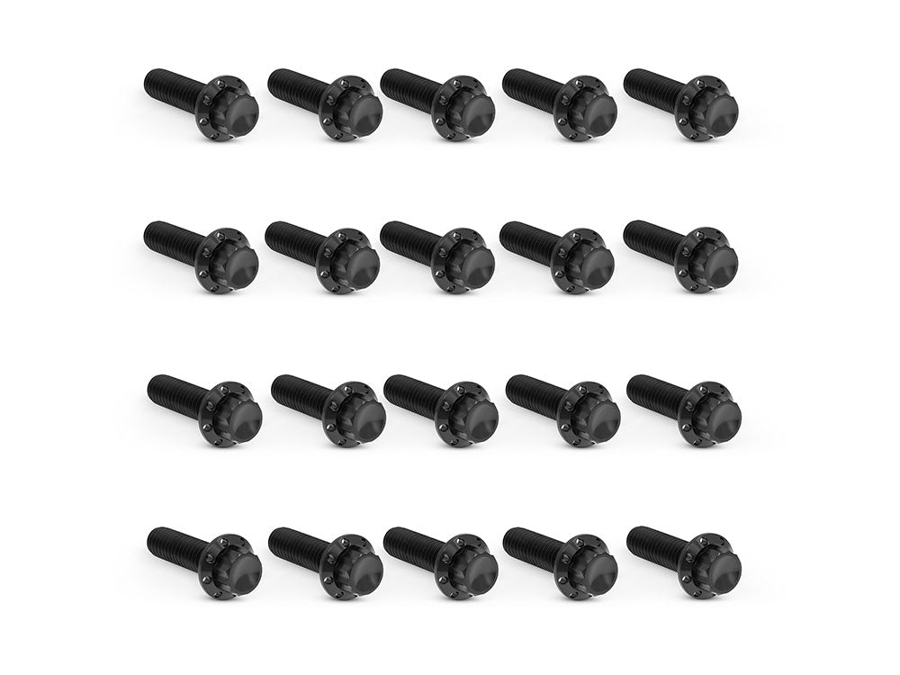 Titanium 12-Point Rocker Cover Bolt Kit – Black. Fits Milwaukee-Eight 2017up