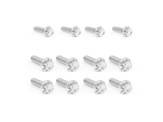 Titanium 12-Point Transmission Side Cover Bolt Kit – Polished. Fits Touring 2017up with Cable Clutch & Softail 2018up