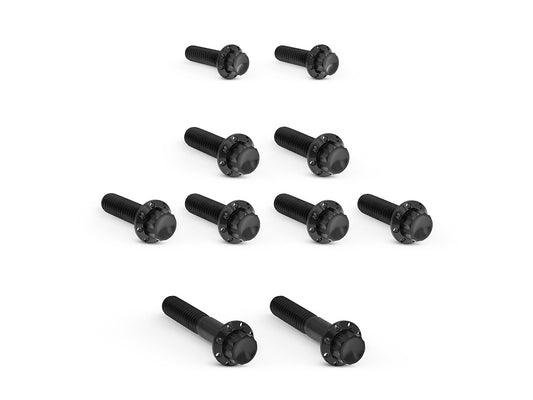 Titanium 12-Point Transmission Side Cover Bolt Kit – Black. Fits Touring 2007-2016, Softail 2007-2017 & Dyna 2006-2017