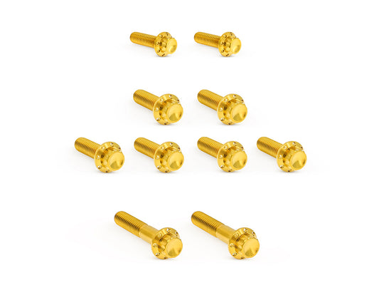 Titanium 12-Point Transmission Side Cover Bolt Kit – Gold. Fits Touring 2007-2016, Softail 2007-2017 & Dyna 2006-2017