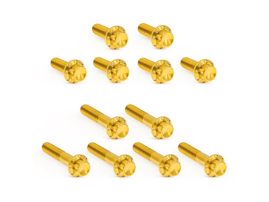 Titanium 12-Point Rocker Cover Bolt Kit – Gold. Fits Twin Cam 1999-2017