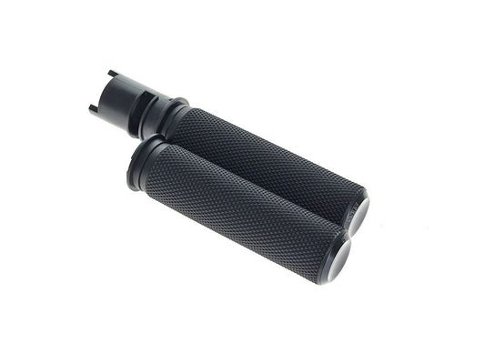 Knurled Fusion Handgrips – Black. Fits CVO Touring 2023up, Street Glide & Road Glide 2024up, Touring 2025up & Softail 2025up