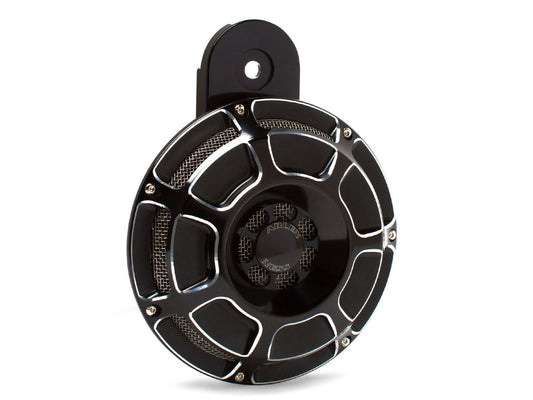 Loud 110db, Beveled Horn – Black. Fits Big Twin 1991up.