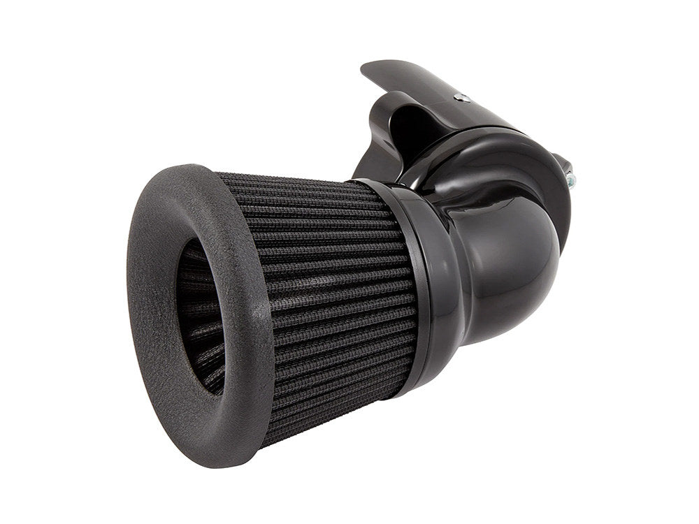90 Degree Velocity Air Cleaner Kit – Black. Fits Indian Touring & Cruiser 2014up with 111ci or 116ci Thunderstroke Engines.