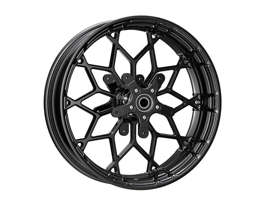 18in. x 5.5in. Fat Factory Forged Prodigy Replica Wheel, FLH 2008up – Gloss Black.