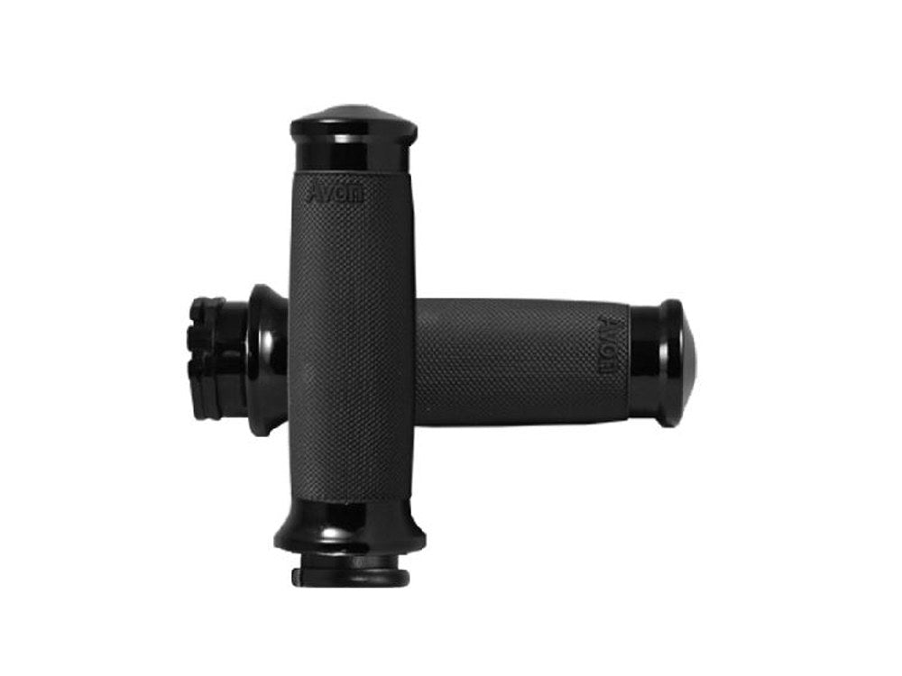 Custom Contour Handgrips – Black. Fits H-D with Throttle Cable.