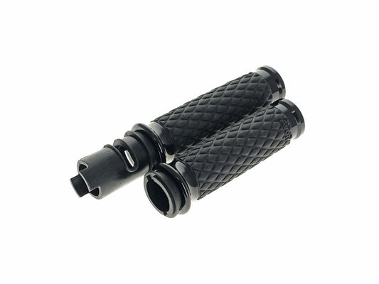 Diamond Contour Handgrips – Black. Fits CVO Touring 2023up, Street Glide & Road Glide 2024up, Touring 2025up & Softail 2025up