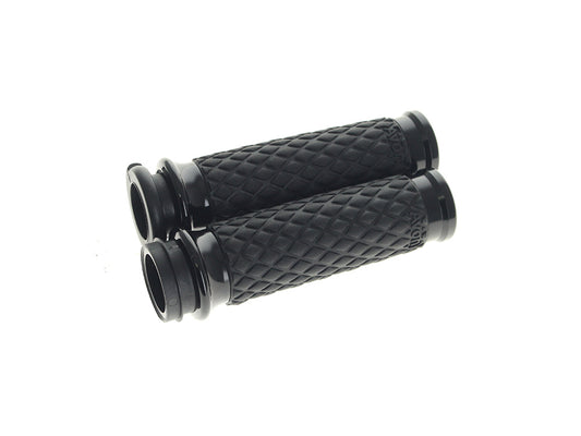 Diamond Contour Handgrips – Black. Fits Big Twin 2008-2024 with Throttle-by-Wire