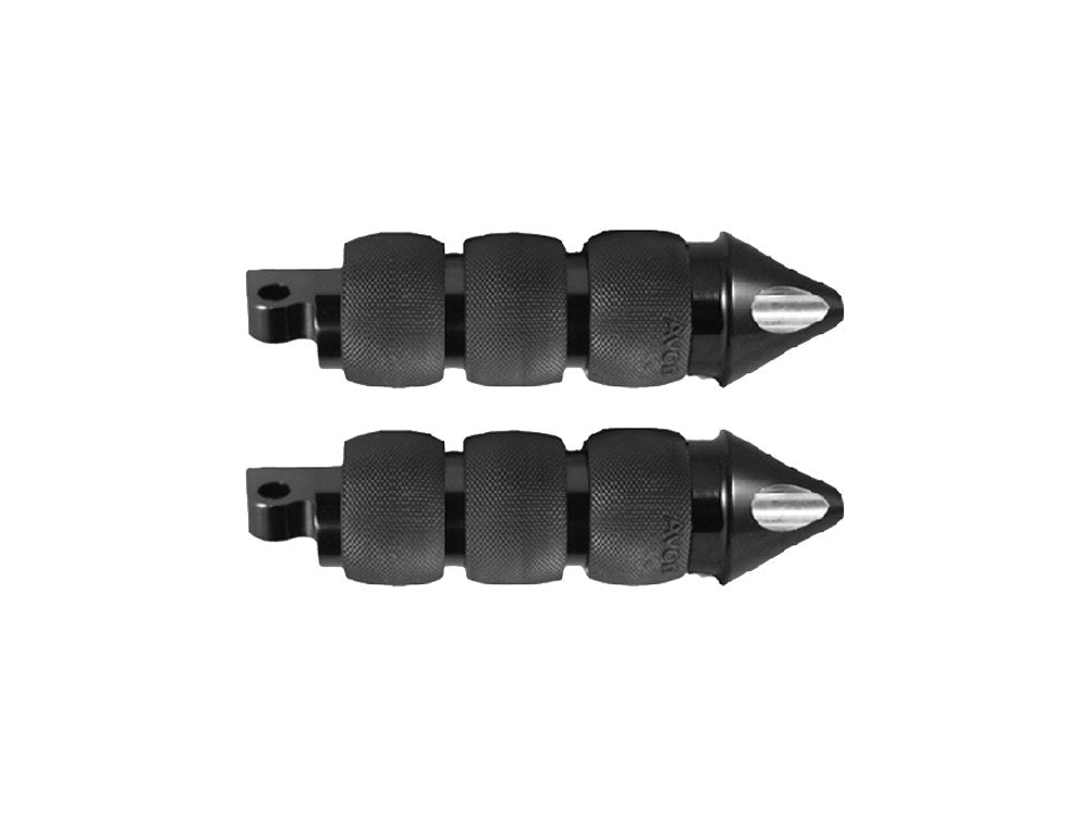 Spike Air Cushion Footpegs – Black. Fits H-D.