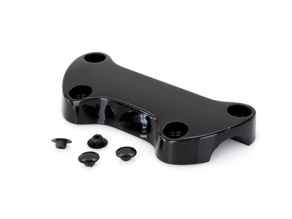 Plain Handlebar Top Clamp – Black. Fits HD Big Twin 1974up and Sportster 1974-2021.