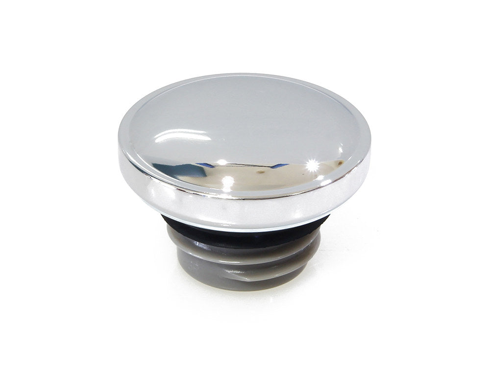 Right Hand Vented Screw-In Fuel Cap – Chrome. Fits H-D Big Twin 1996up & Sportster 1996-2021.