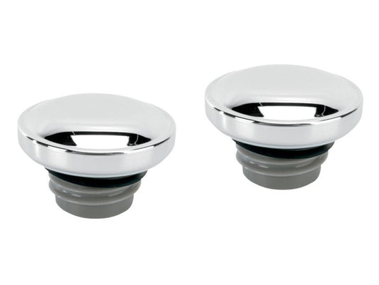 Screw In Fuel Caps – Chrome. Fits H-D 1996up.