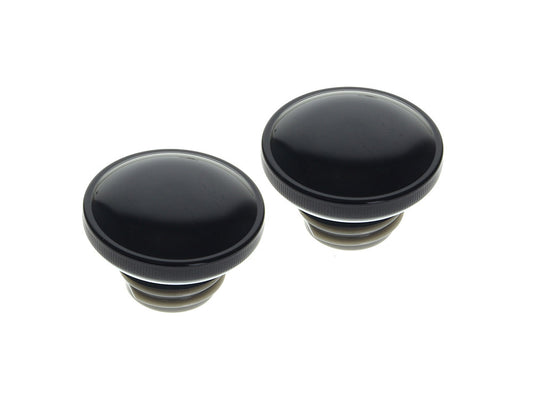 Screw In Fuel Caps – Gloss Black. Fits H-D 1996up.