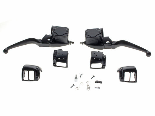 Handlebar Control Kit with Hydraulic Clutch – Black. Fits Big Twin 1996-2010 with Single Disc Rotor.