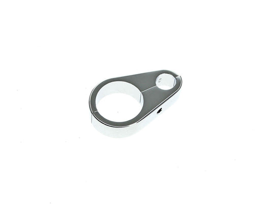 1in. Cable Clamp with 1 x 10mm Clutch Cable or Brake Line Hole – Chrome