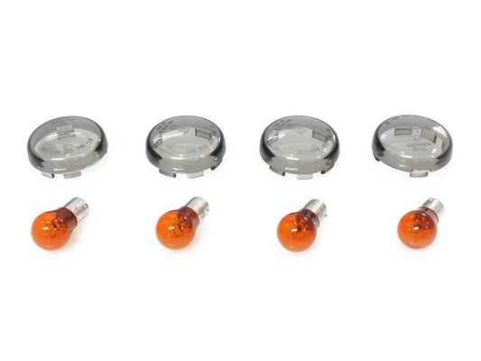 Smoked Turn Signal Lens Kit. Fits most Big Twin & Sportster 2002up.