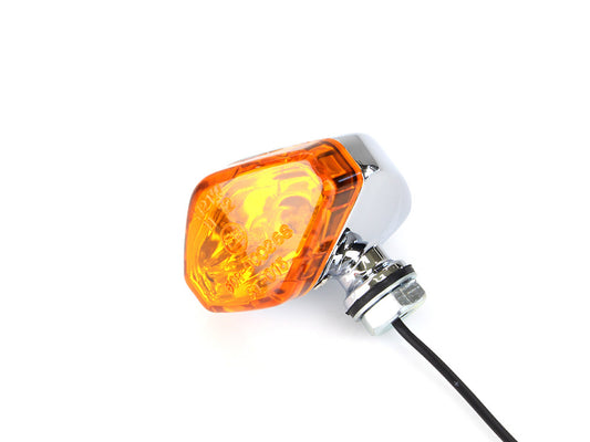 Mini Diamond Turn Signal with Amber Lense – Chrome.
