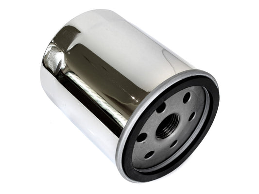 Oil Filter – Chrome. Fits Softail 1984-1998, Sportster 1984-2021, FXR & FLT 1980-1998 & Buell 1995-2002.